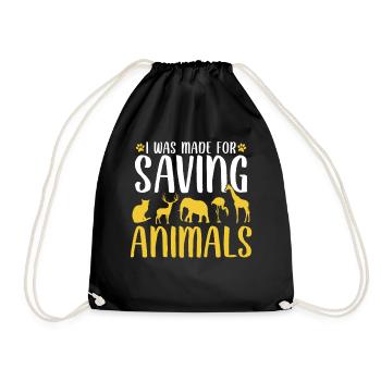 J’étais fait pour sauver le sauvetage des animaux drôle - Sac de sport léger - noir - Devant