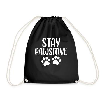 Stay Pawsitive Lustiger Tieraktivist Tierheimhund - Turnbeutel - Schwarz - Vorne