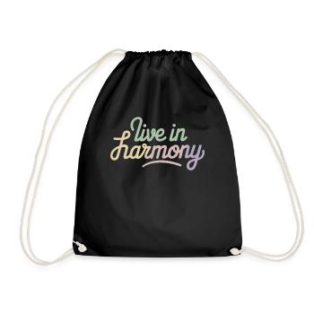 Live In Harmony Inspirational - Drawstring Bag - black - Front
