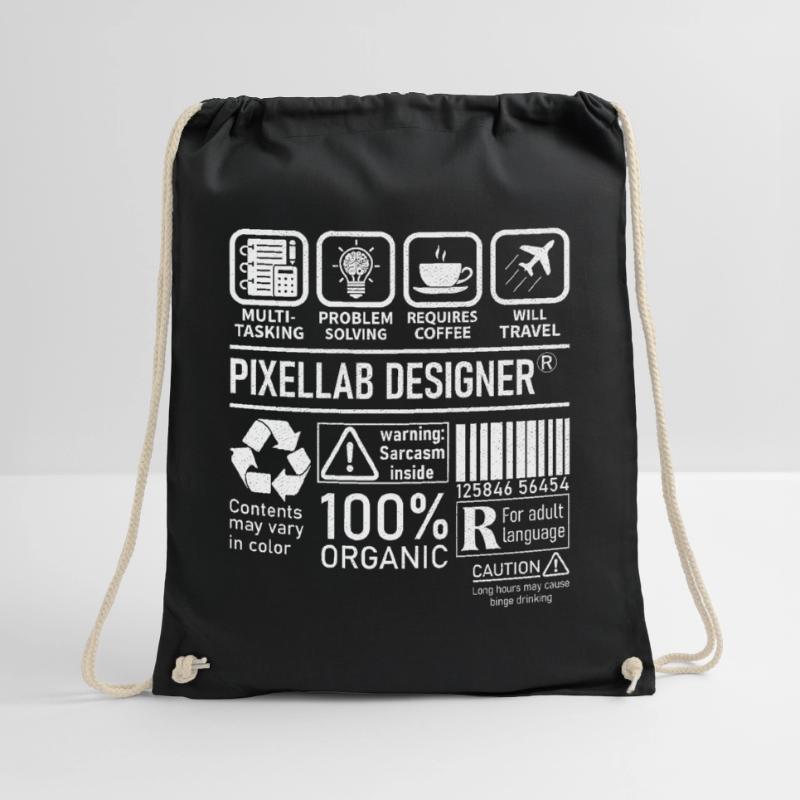 Pixellab Designer multi tasking problem solving Drawstring Bag