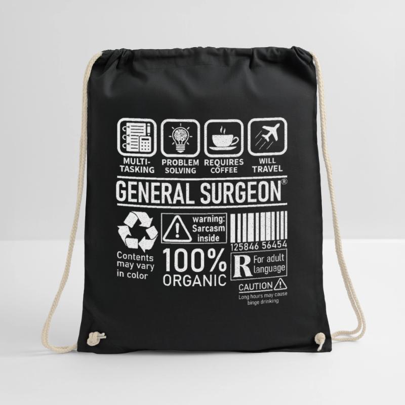 General Surgeon multi tasking problem solving Drawstring Bag