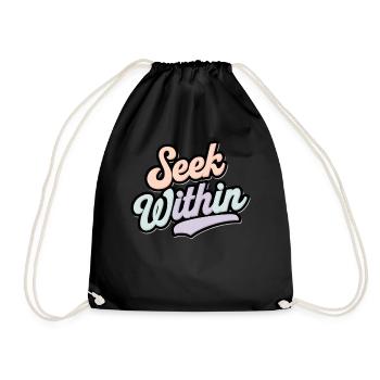 Find inner wisdom inspired - Drawstring Bag - black - Front