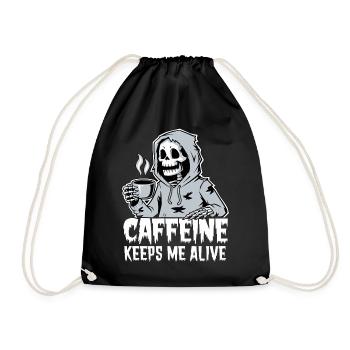 La caféine me maintient en vie, Grim Reaper, amateur de café - Sac de sport léger - noir - Devant