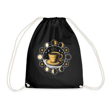 Moon Phase Coffee Lover Celestial Caffeine Wicca - Turnbeutel - Schwarz - Vorne