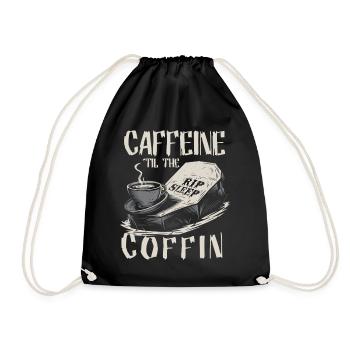 Caféine jusqu’au cercueil Amateur de café décaféiné Dark Hu - Sac de sport léger - noir - Devant