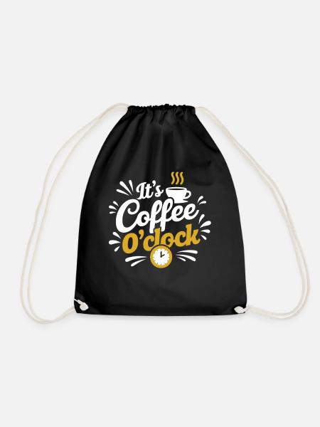 It's Coffee O'Clock – Kaffeeliebe - Turnbeutel - Schwarz