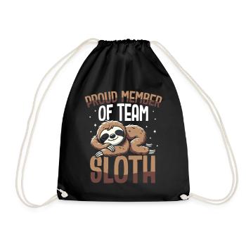 Fier membre de l’équipe Sloth Faultier - Sac de sport léger - noir - Devant