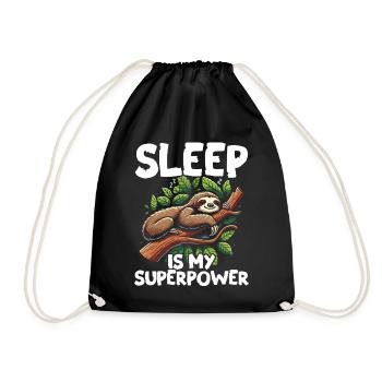 Le sommeil est mon superpouvoir : paresseux défectueux - Sac de sport léger - noir - Devant