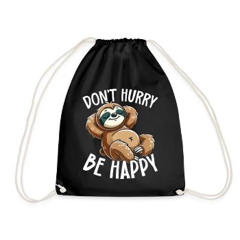 Ne vous pressez pas, soyez heureux paresseux fautif - Sac de sport léger - noir - Devant