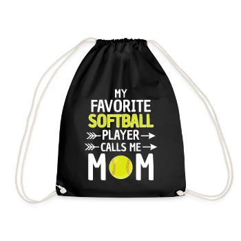 Softball Mama Spruch Softball Mutter - Turnbeutel - Schwarz - Vorne