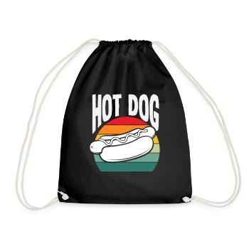 Hot Dog Lover Retro Style - Drawstring Bag - black - Front