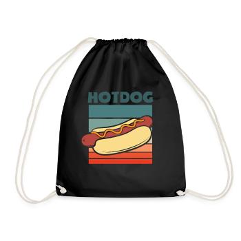 Hot Dog Lover Retro Design - Drawstring Bag - black - Front