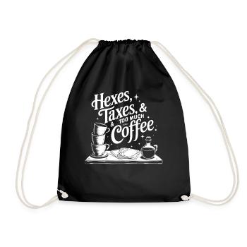 Hexes Taxes Coffee Accountant Witchy Decaf Caffein - Drawstring Bag - black - Front