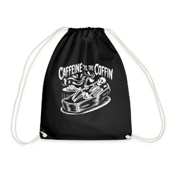 Caféine Jusqu’au cercueil Décaféiné Amateur de café Gothique - Sac de sport léger - noir - Devant
