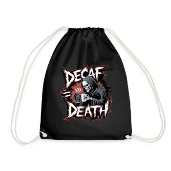 Death Decaf Creepy Grim Reaper Coffee Lover Gothic - Turnbeutel - Schwarz - Vorne