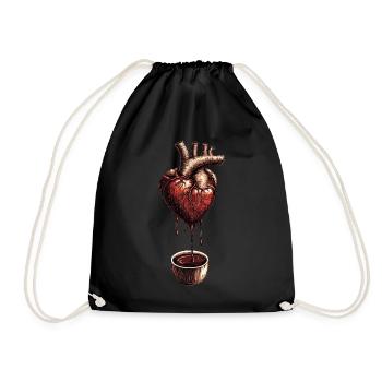 Coeur Anatomique Vintage Café Gothique Caféine Lo - Sac de sport léger - noir - Devant