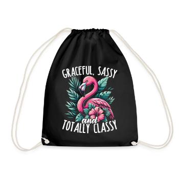 Flamant rose gracieux, impertinent et totalement classe - Sac de sport léger - noir - Devant