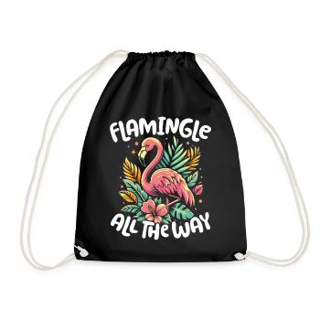 Flamingle All the Way! Flamingo - Turnbeutel - Schwarz - Vorne
