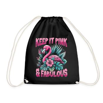 Keep It Pink and Fabulous! - Drawstring Bag - black - Front