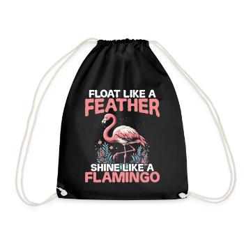 Flotter comme une plume, briller comme un flamant rose - Sac de sport léger - noir - Devant
