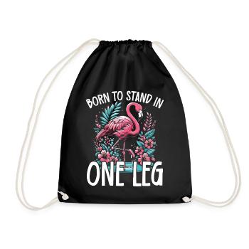 Born to Stand on One Leg Flamingo - Drawstring Bag - black - Front