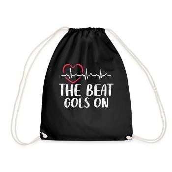 The Beat Goes On Funny CPR Heart Attack - Drawstring Bag - black - Front