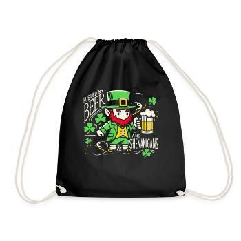 Fête de la Saint-Patrick avec de la bière et des blagues - Sac de sport léger - noir - Devant
