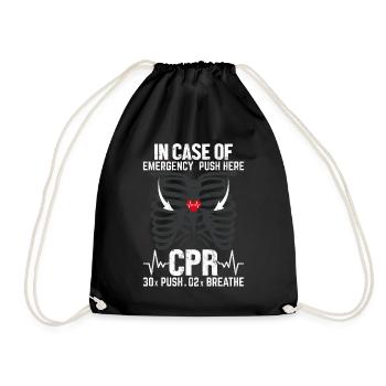 In Case Of Emergency Funny CPR Medical EMS EMT - Drawstring Bag - black - Front