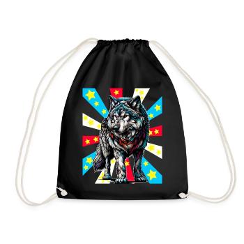 Tattoo Wolf Wolves - Drawstring Bag - black - Front