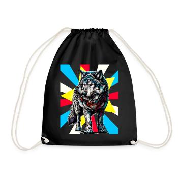 Wolf Wolves Tattoo - Drawstring Bag - black - Front
