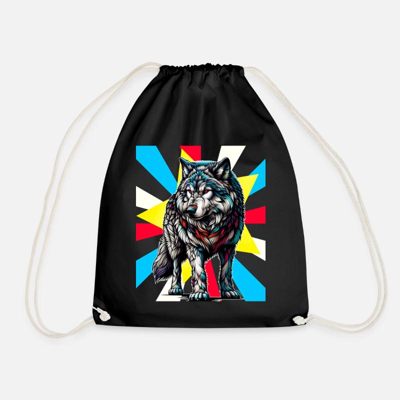 Loups Loups Tattoo - Sac de sport léger - noir