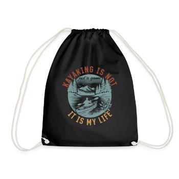 Kayaking is not just a game it is my life - - Drawstring Bag - black - Front