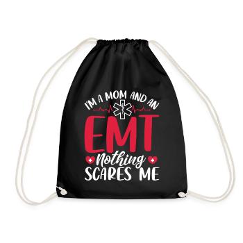Funny EMT Mom Emergency Medical Technician Mom - Drawstring Bag - black - Front