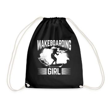 Wakesurfing Girl Wakeboarding girl - Turnbeutel - Schwarz - Vorne