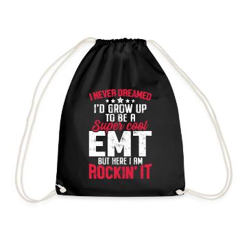 Funny EMT Emergency Medical Technician Healthcare - Drawstring Bag - black - Front