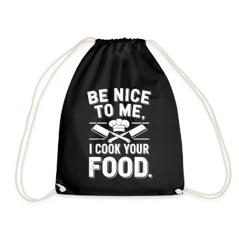 Sois gentil avec moi, je vais cuisiner ta nourriture - Sac de sport léger - noir - Devant