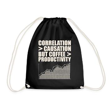 Data Scientists: Correlation Greater - Drawstring Bag - black - Front