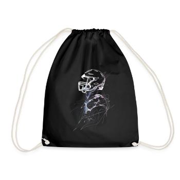 American Football Player Sketch - Drawstring Bag - black - Front