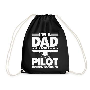 Je suis papa et pilote, rien ne me fait peur - Sac de sport léger - noir - Devant