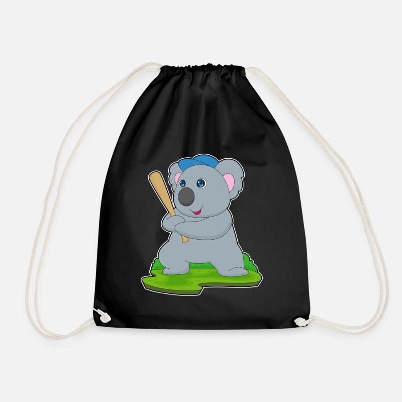 Koala Baseball Baseballschläger - Turnbeutel - Schwarz