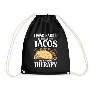 On m’a appris que les tacos sont une forme de thérapie - Sac de sport léger - noir - Devant