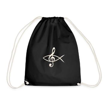 clef Ichthys Jesusfisch chœur de l’église - Sac de sport léger - noir - Devant