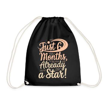 Already a star after six months of half-year-old - Drawstring Bag - black - Front