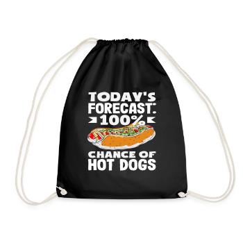 Météo pour les amateurs de hot-dogs 100 % hot-dogs - Sac de sport léger - noir - Devant
