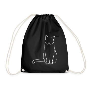 Katze Skizze - Turnbeutel - Schwarz - Vorne