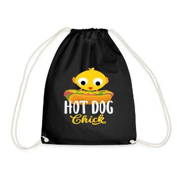 Hot Dog Chick for Hot Dog Lovers - Drawstring Bag - black - Front