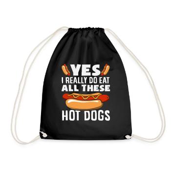 Amateur de hot-dogs je mange ces hot-dogs - Sac de sport léger - noir - Devant