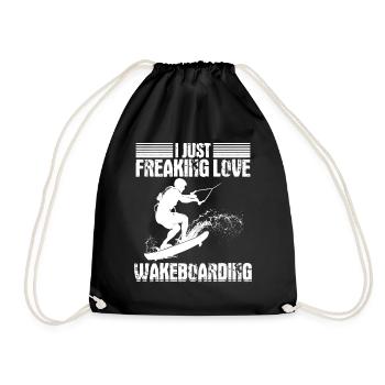 Wakeboarder - J’adore le wakeboard - Sac de sport léger - noir - Devant