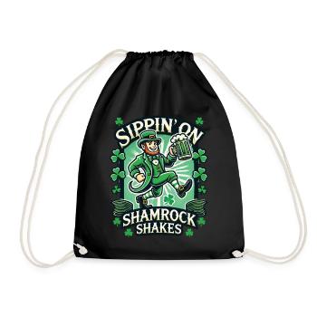 Siroter des shakes Shamrock pour la Saint-Patrick - Sac de sport léger - noir - Devant
