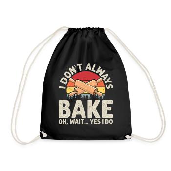 Backen Bäcker Bäckerei - Turnbeutel - Schwarz - Vorne